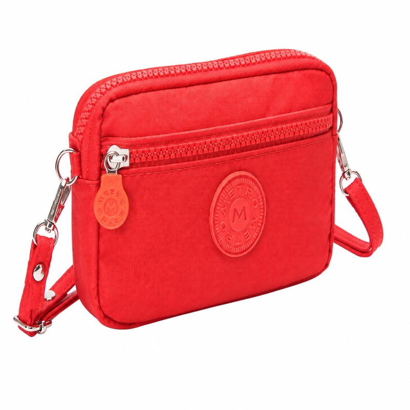 (image for) LL-7 Plain Red Metro Pouch Bag With Strap (New)